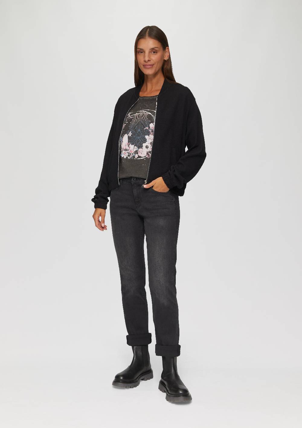 s.Oliver Gewaschenes T-Shirt mit Frontprint Rabatte dieses Monats