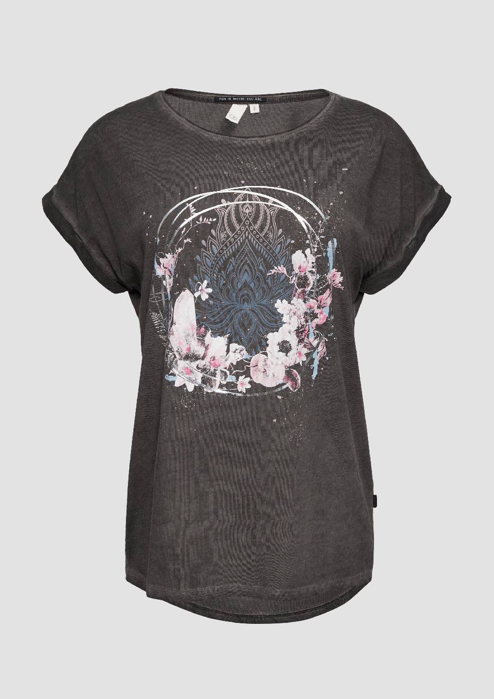 s.Oliver Gewaschenes T-Shirt mit Frontprint Rabatte dieses Monats