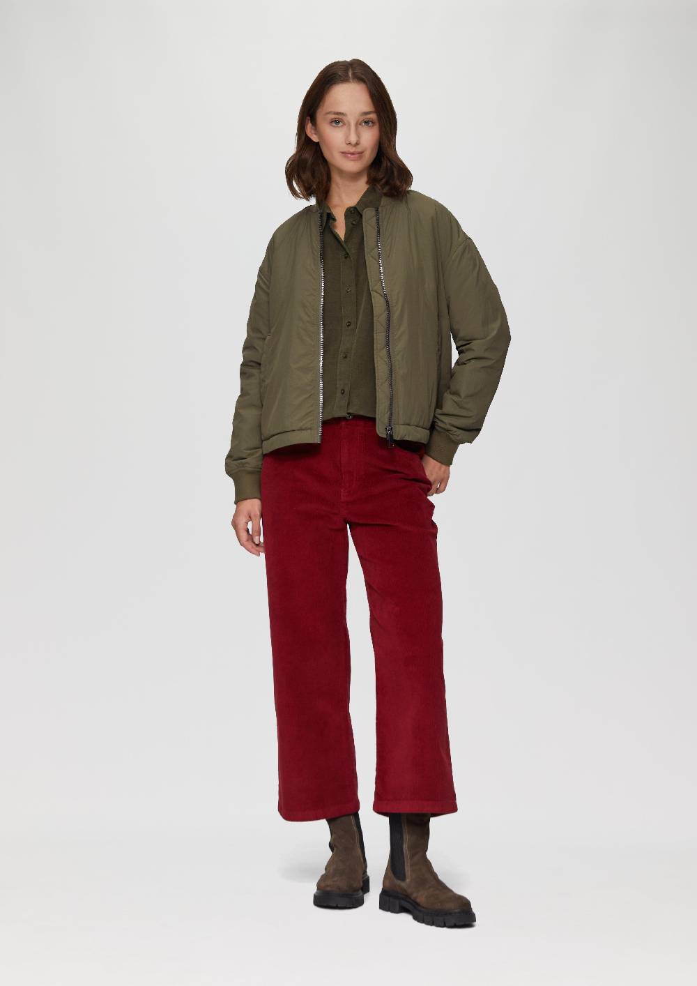 s.Oliver Cordbluse im Relaxed Fit mit Naht-Details Angebote