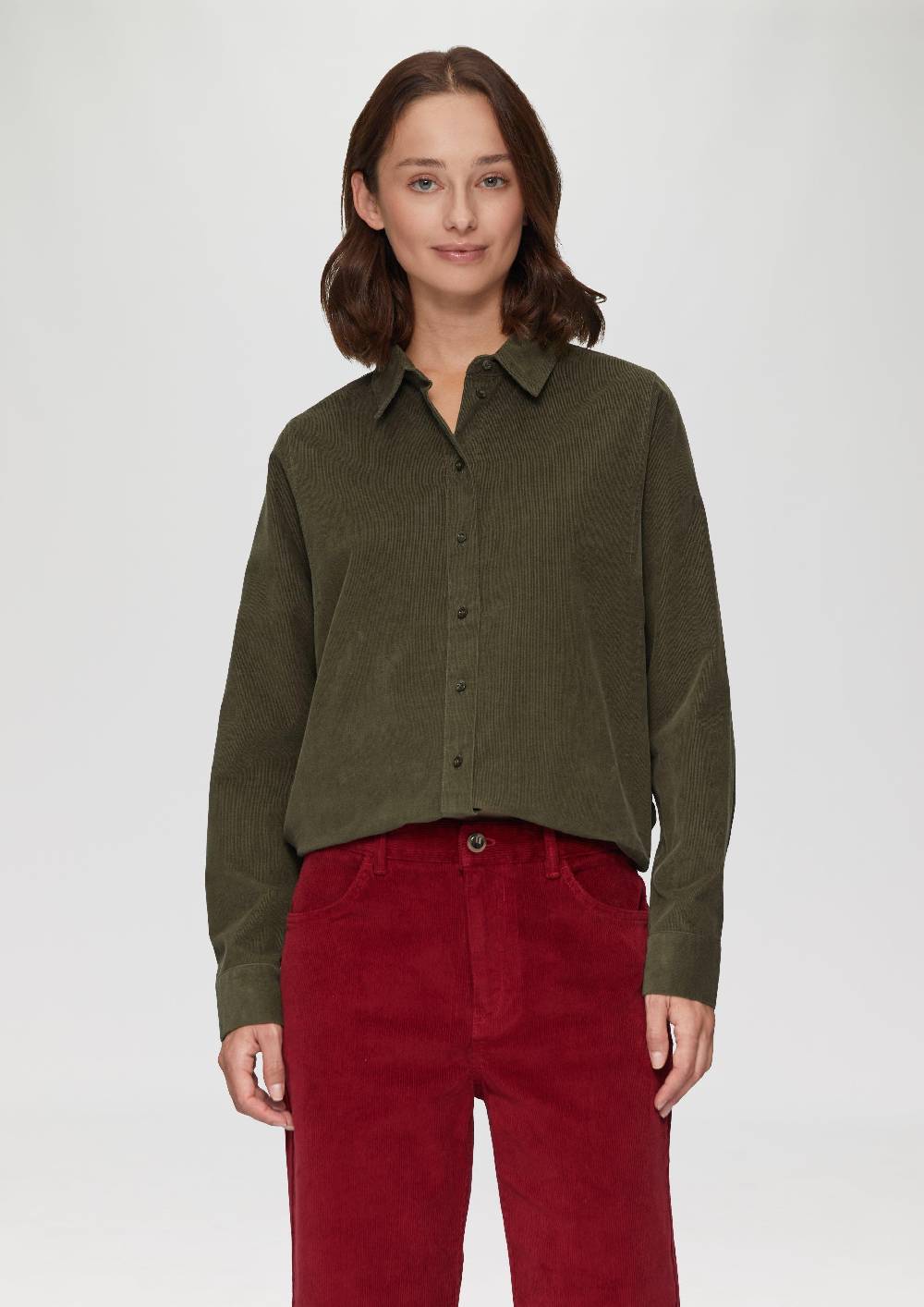 s.Oliver Cordbluse im Relaxed Fit mit Naht-Details Angebote