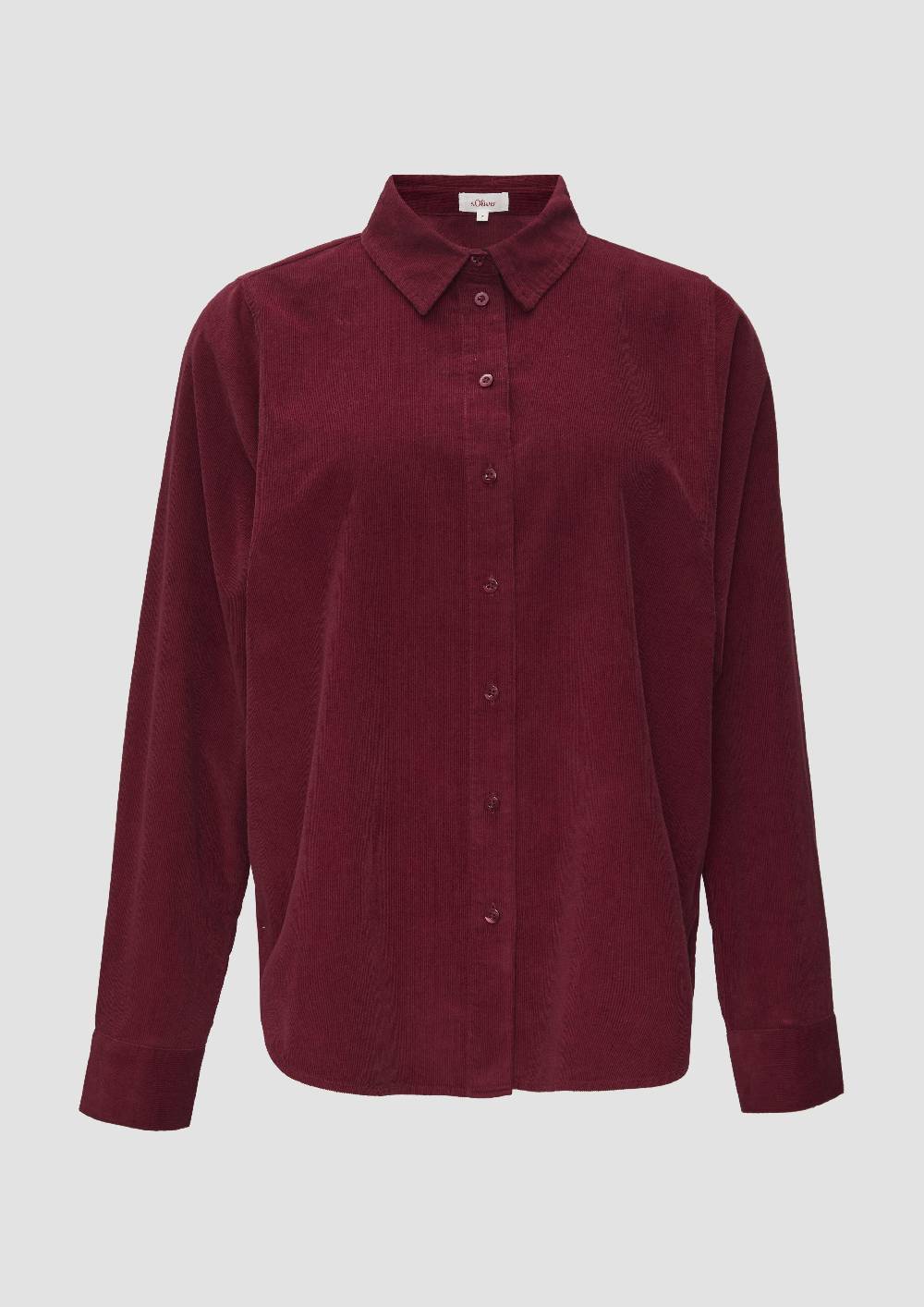 s.Oliver Cordbluse im Relaxed Fit mit Naht-Details im Angebot