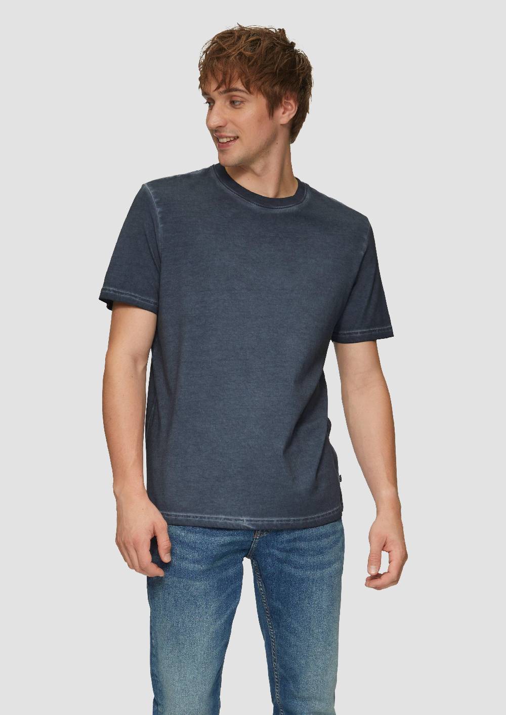 s.Oliver Gewaschenes T-Shirt mit Rundhalsausschnitt Günstiger Verkauf