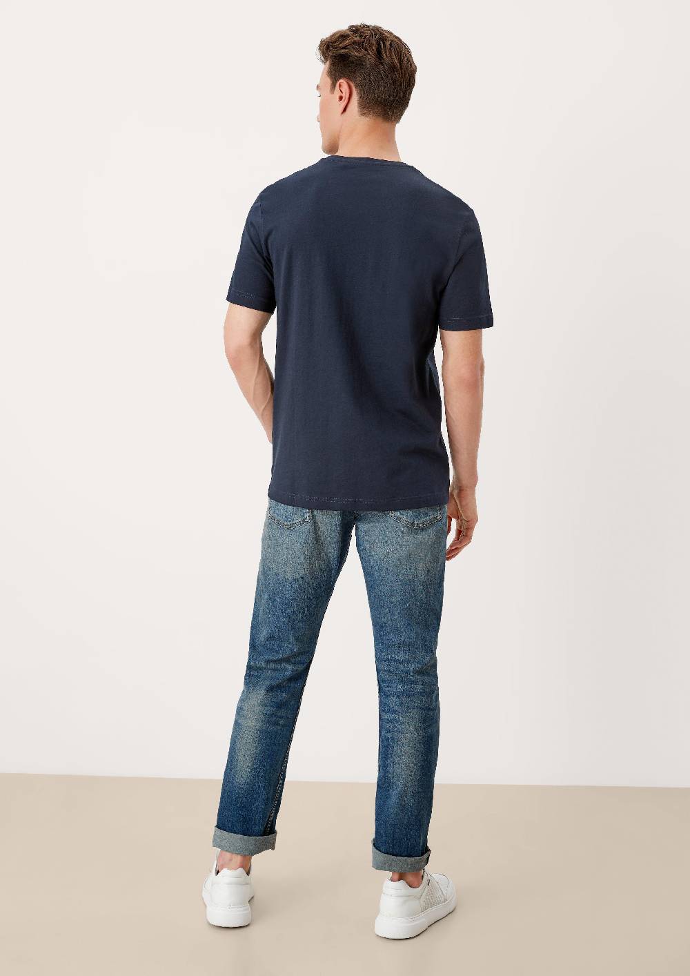 s.Oliver T-Shirt mit kleinem Logo-Print Fabrikverkauf