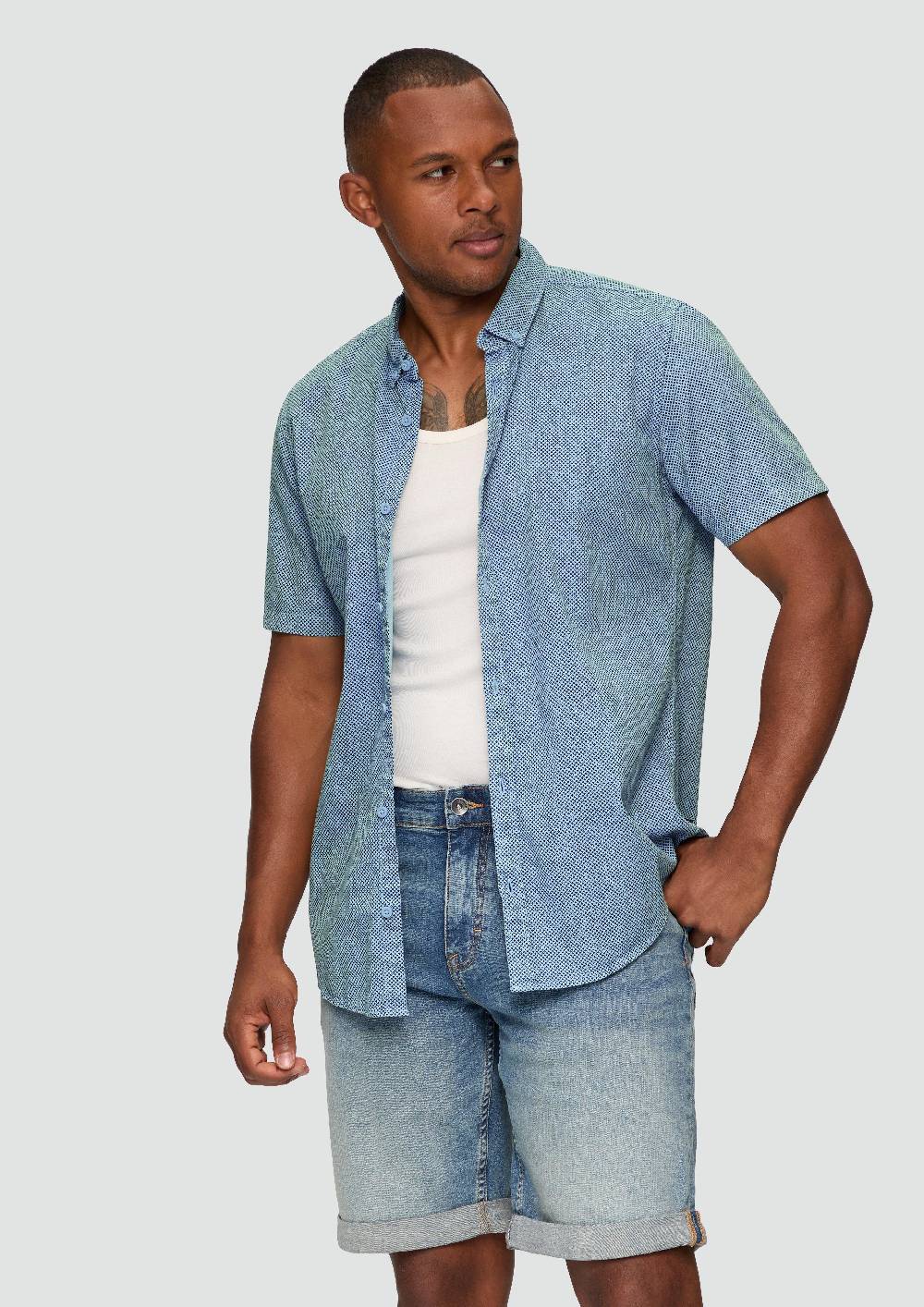 s.Oliver Regular: Kurzarmhemd mit All-over-Print Blitzverkäufe