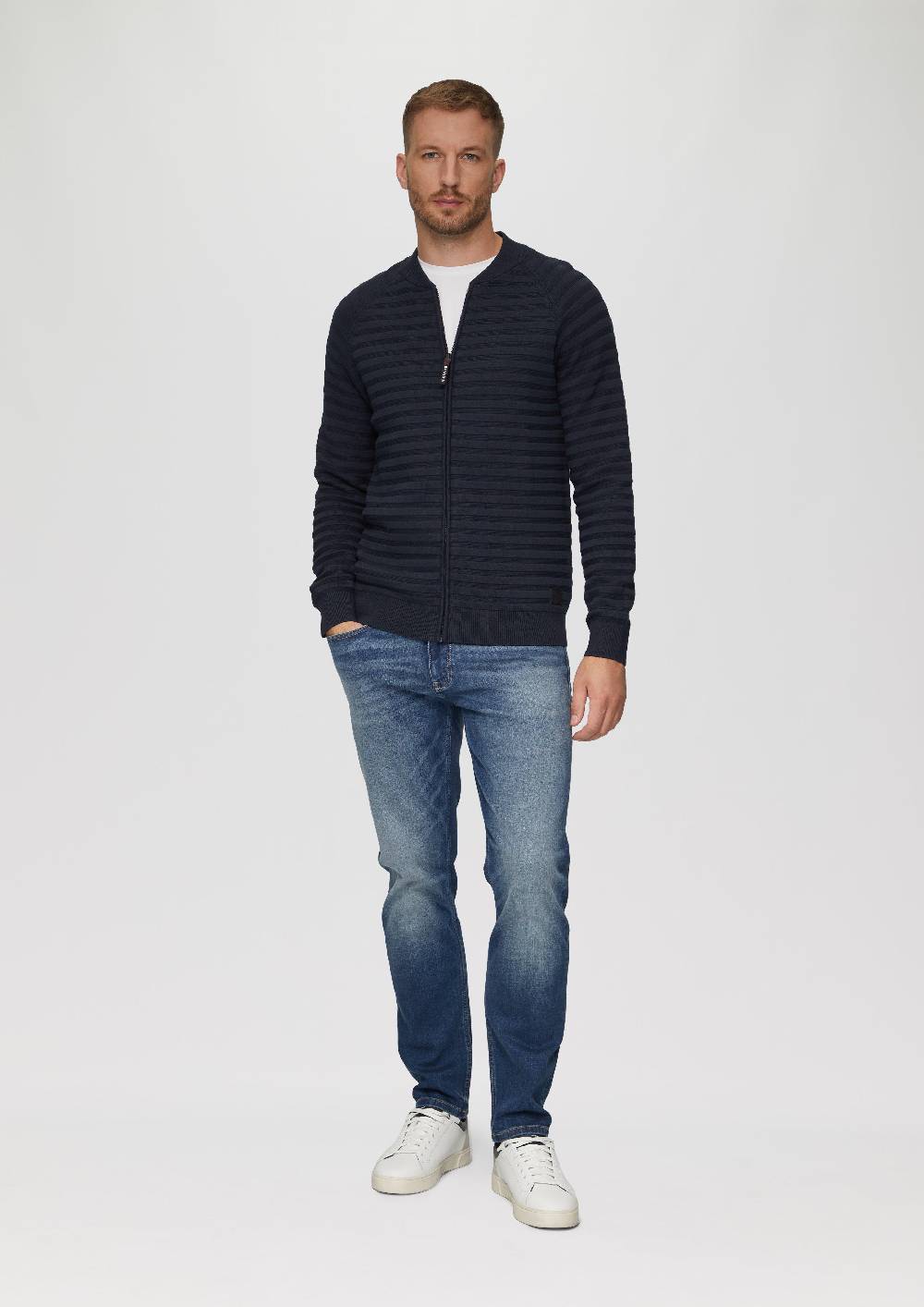s.Oliver Strickjacke mit Strukturstreifen Limitierter Zeitrabatt