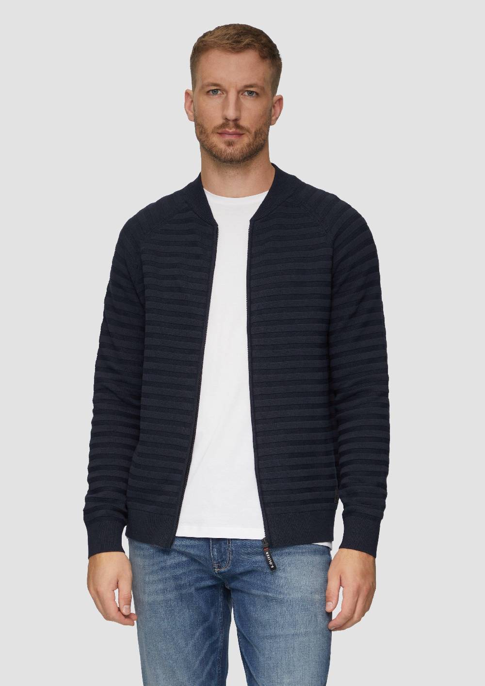 s.Oliver Strickjacke mit Strukturstreifen Limitierter Zeitrabatt