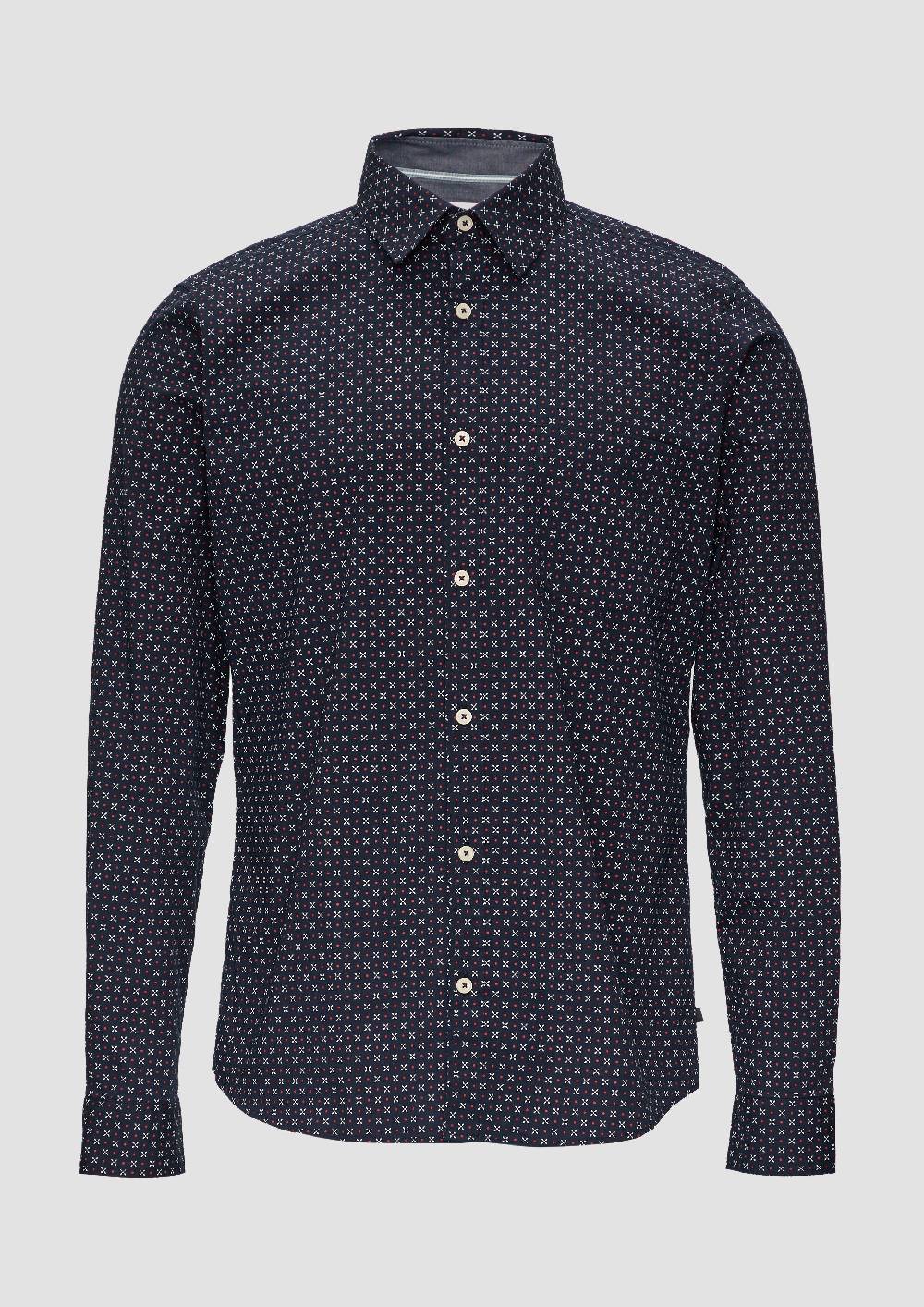 s.Oliver Slim Fit: Gemustertes Hemd aus Baumwollmix Versandkostenfrei