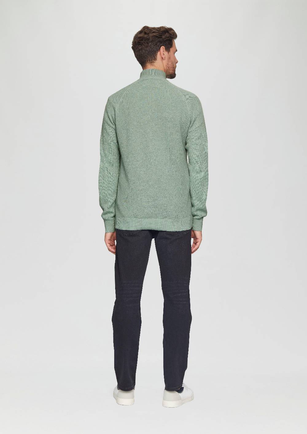 s.Oliver Strickpullover mit Troyer-Kragen und Strukturmix Vatertagsangebot