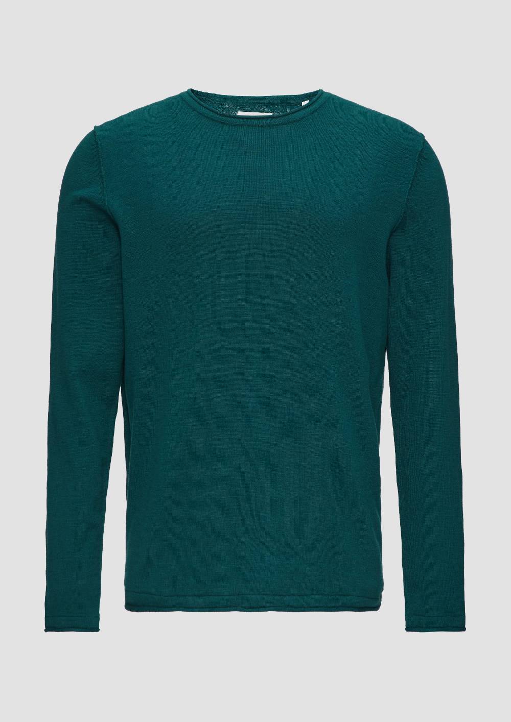 s.Oliver Strickpullover mit Flammgarnstruktur und Rollsaum-Details Heißer Verkauf