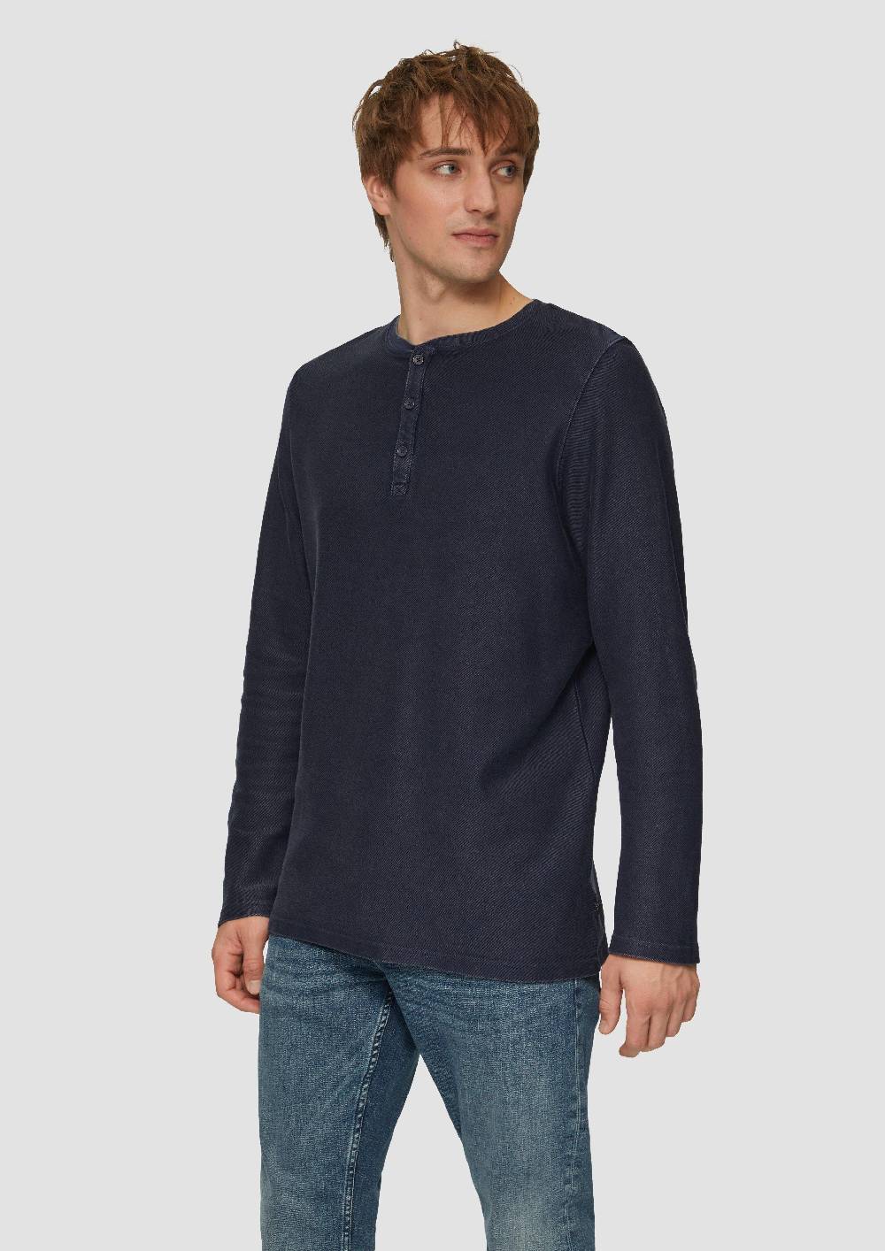 s.Oliver Longsleeve aus Strukturware mit Garment Dye Neueste Mode