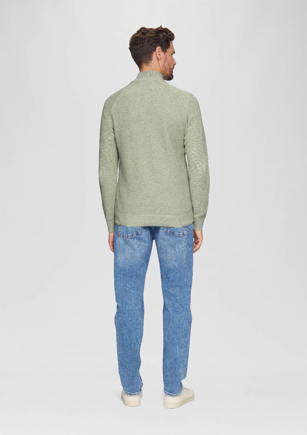 s.Oliver Strickpullover mit Troyer-Kragen und Strukturmix Zeitlich begrenztes Angebot