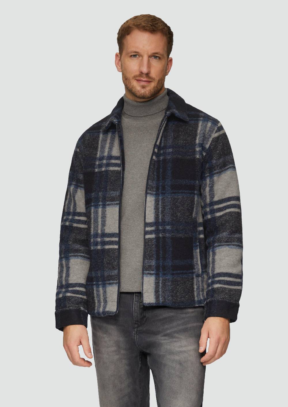 s.Oliver Karierte Hemdjacke aus Wollmix Begrenzte Freigabe