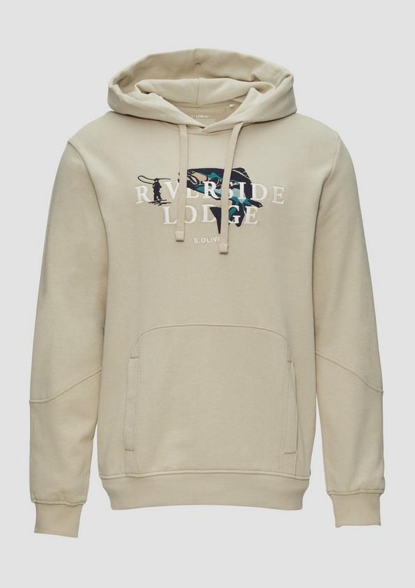 s.Oliver Hoodie mit Stickerei und Kängurutasche