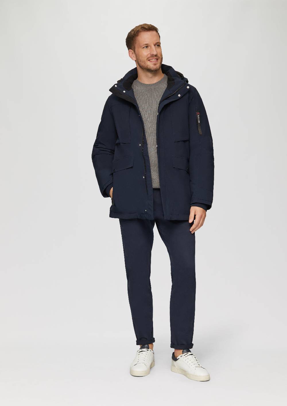s.Oliver Wasserabweisender Parka mit abnehmbarer Kapuze und weichem Griff Super Rabatt