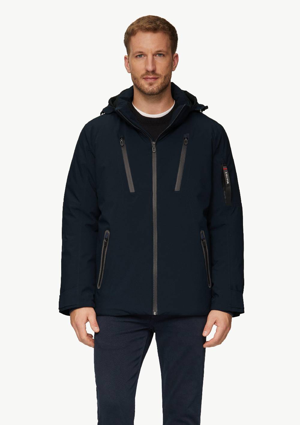 s.Oliver Wasserabweisende Jacke mit Kapuze und Zip-Details Riesige Rabatte