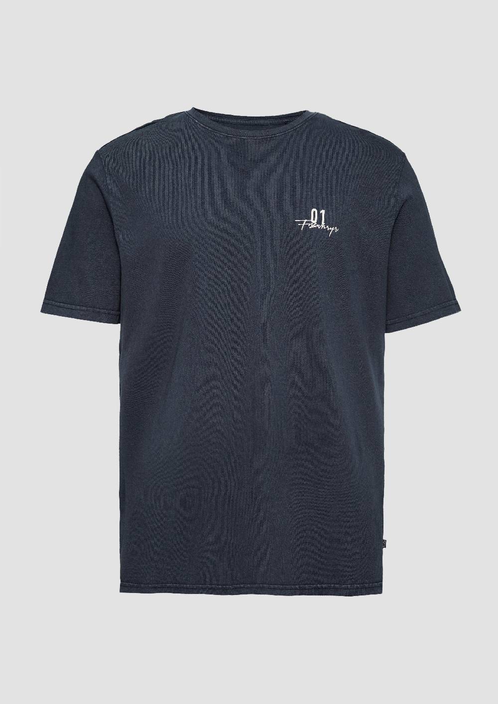 s.Oliver Gewaschenes T-Shirt mit Front- und Rückenprint 50% Rabatt mit kostenlosem Versand