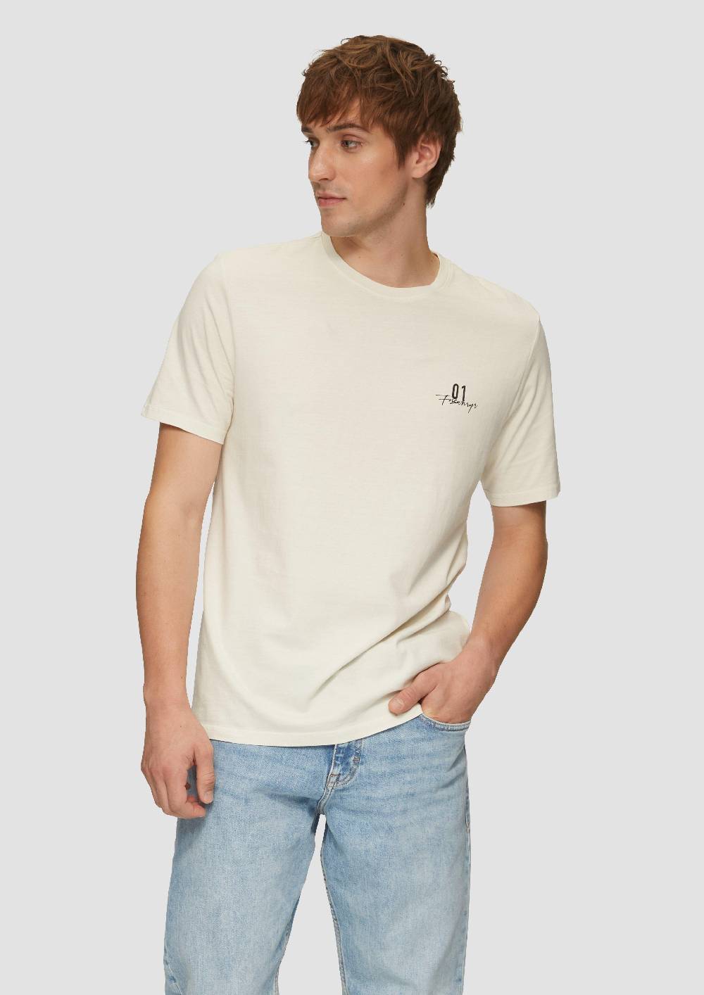 s.Oliver Gewaschenes T-Shirt mit Front- und Rückenprint Clearance-Verkauf