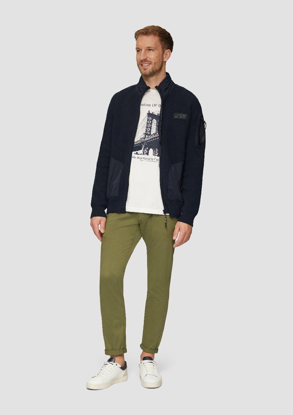 s.Oliver Strickjacke im Fabricmix mit Stehkragen Angebote