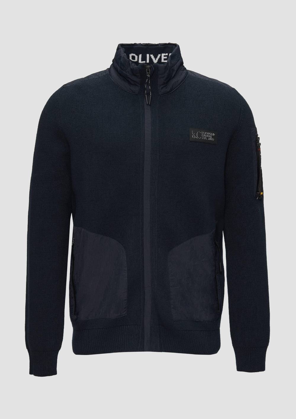 s.Oliver Strickjacke im Fabricmix mit Stehkragen Angebote