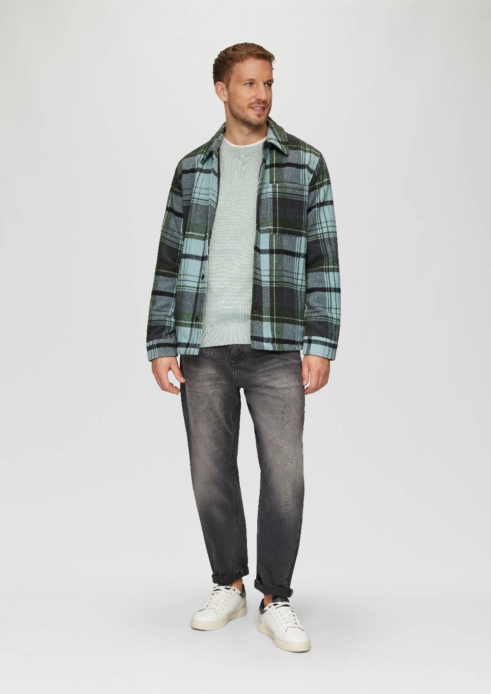 s.Oliver Kariertes Overshirt mit Brusttasche und Innenfutter Fabrikverkauf