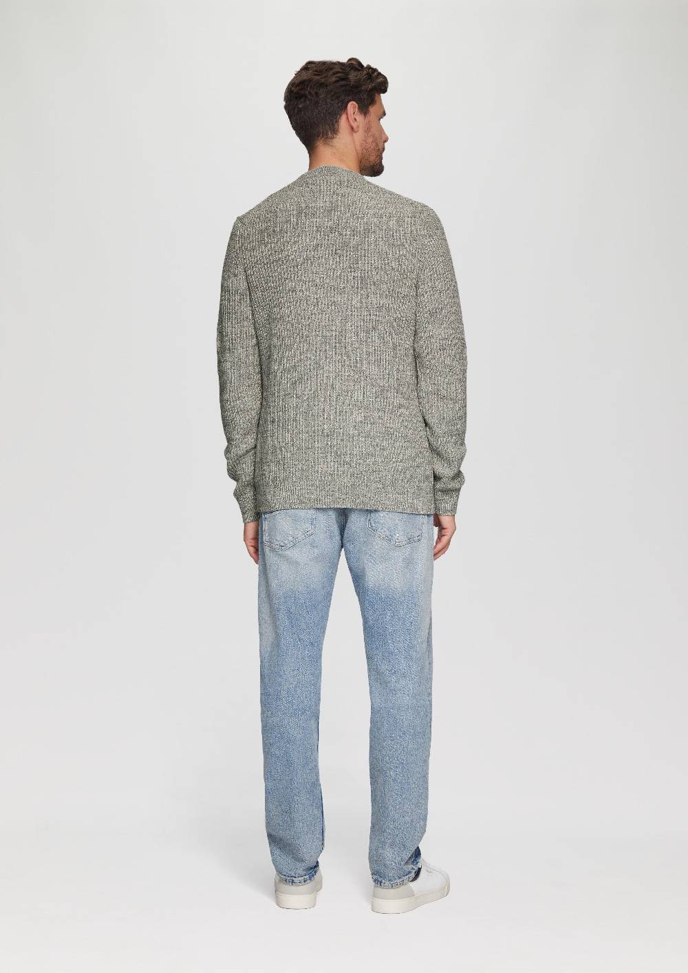 s.Oliver Melierter Pullover mit Patentmuster und Crew Neck Blitzverkäufe