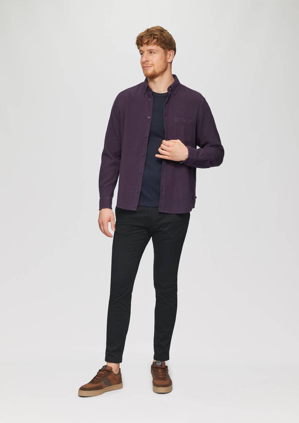 s.Oliver Regular Fit: Button-down-Hemd aus Strukturware Kostenloser Versand