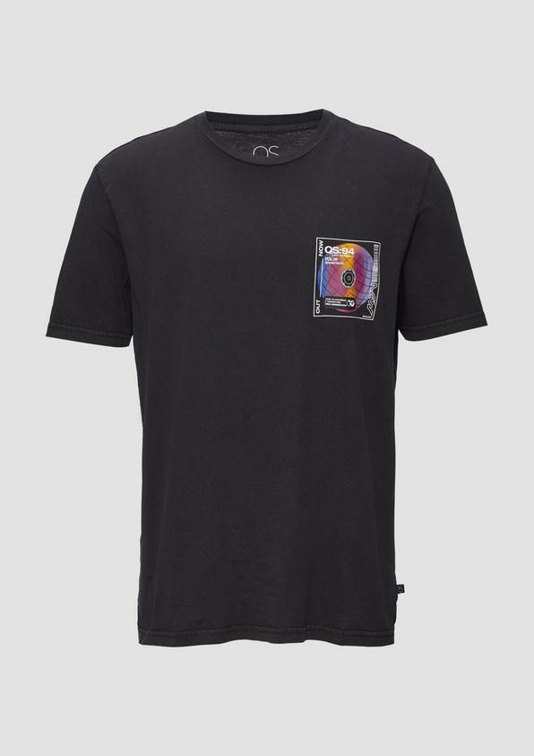 s.Oliver Gewaschenes T-Shirt mit Front- und Rückenprint
