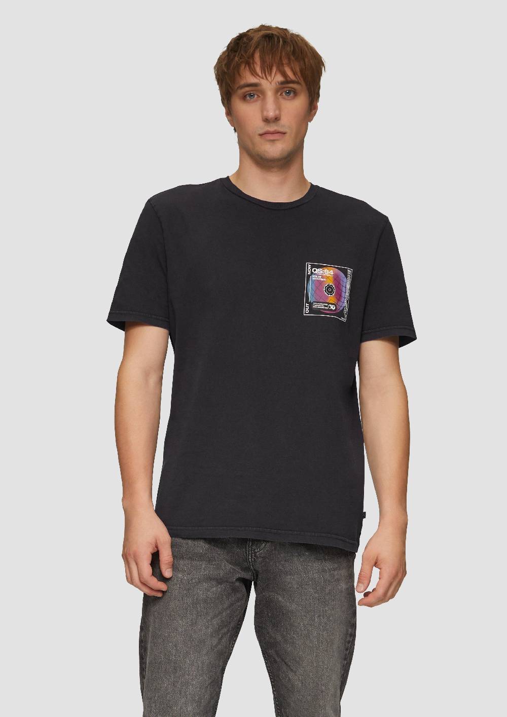 s.Oliver Gewaschenes T-Shirt mit Front- und Rückenprint Limitierter Zeitrabatt
