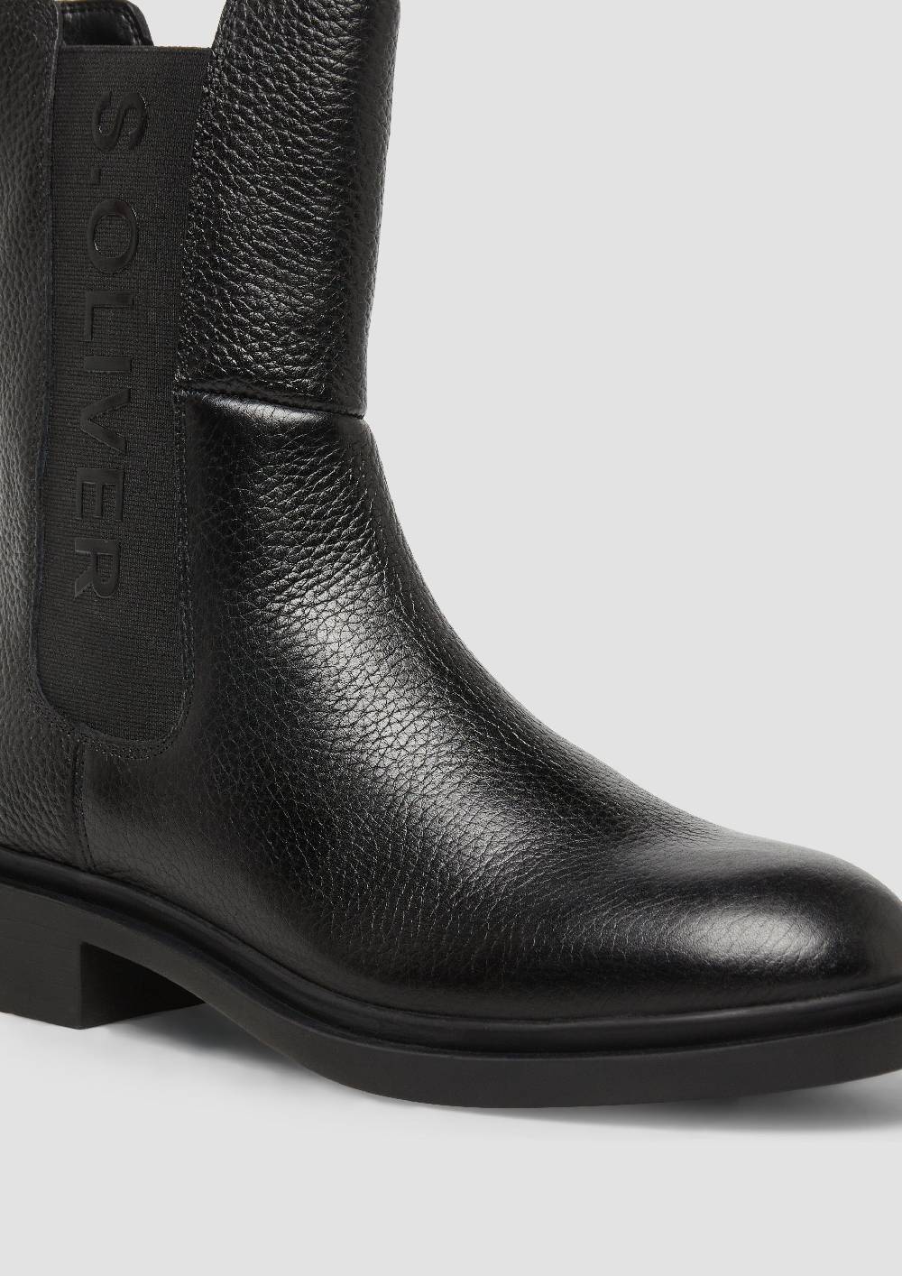 s.Oliver Stiefel aus Rindsleder mit Logo-Detail Zeitbegrenzte Promotion