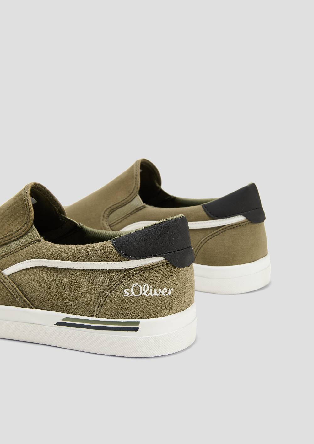s.Oliver Textil-Slipper mit Gummisohle und Logo-Detail Lagerräumung