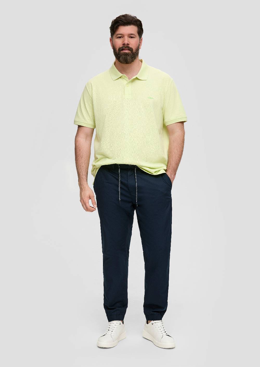 s.Oliver Baumwoll-Hose mit elastischem Bund und Print-Detail Tiefpreis