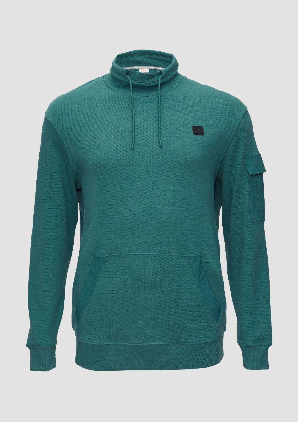s.Oliver Sweatshirt mit Kängurutasche und Stehkragen Discount Store für neue Produkte