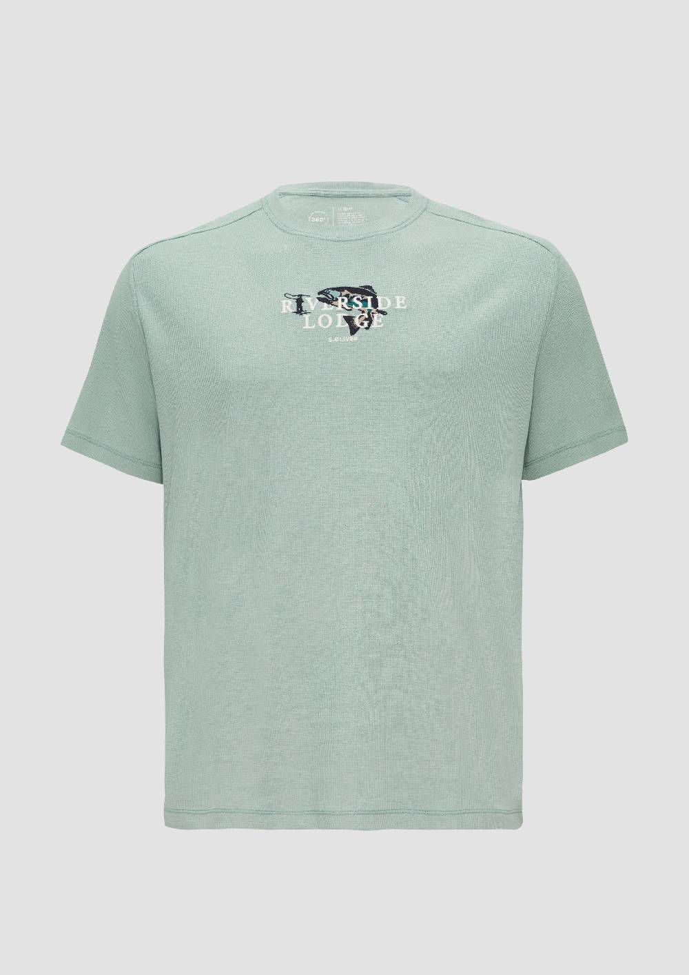 s.Oliver T-Shirt mit Stickerei aus Waffeljersey Rabatt