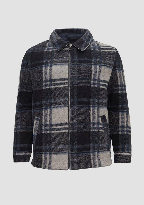 s.Oliver Karierte Hemdjacke aus Wollmix Online Outlet