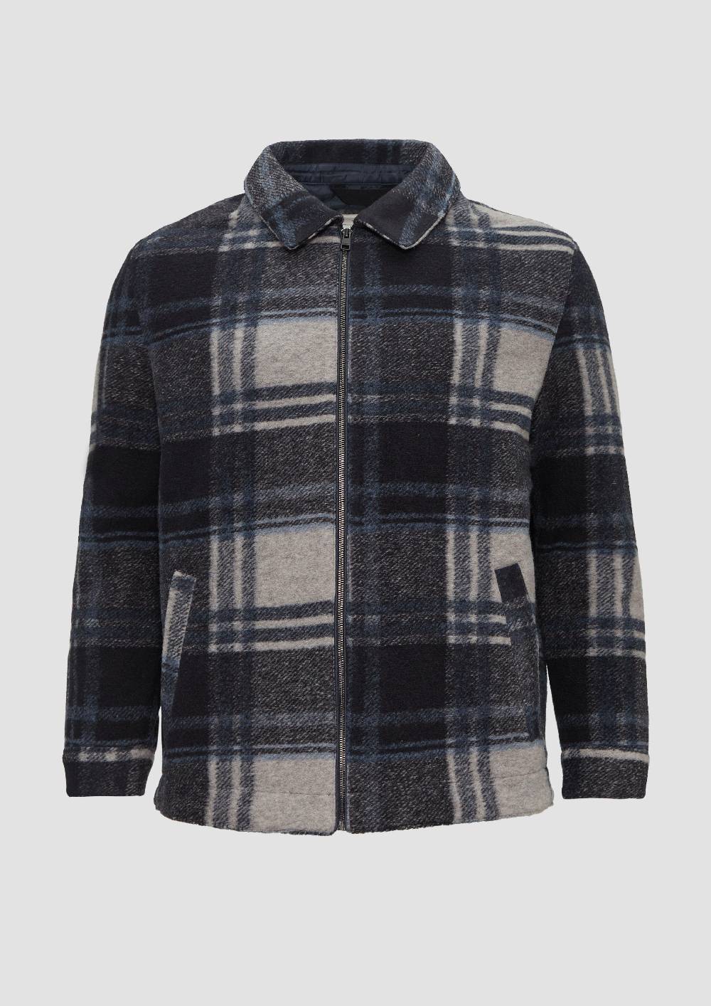 s.Oliver Karierte Hemdjacke aus Wollmix Online Outlet