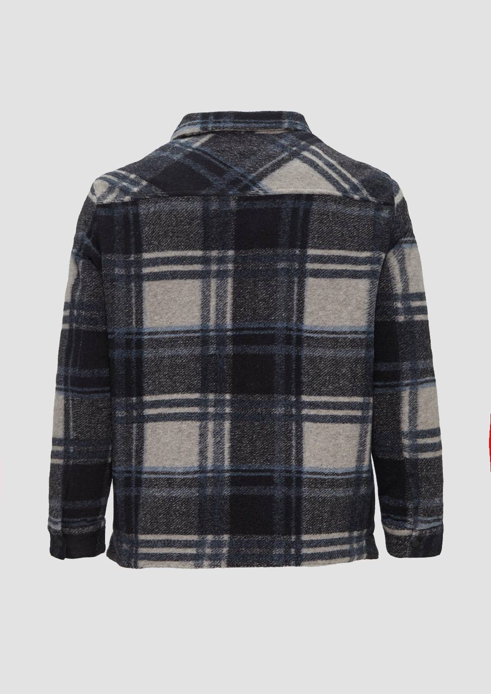 s.Oliver Karierte Hemdjacke aus Wollmix Online Outlet