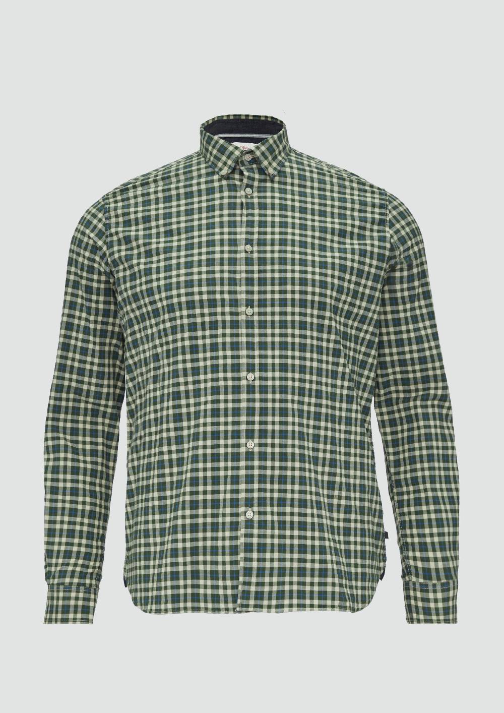 s.Oliver Gemustertes Hemd mit Button-Down-Kragen Tiefpreis