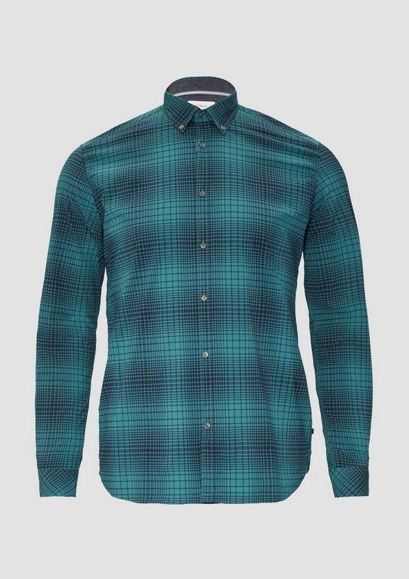 s.Oliver Gemustertes Hemd mit Button-Down-Kragen Super Sparpreis