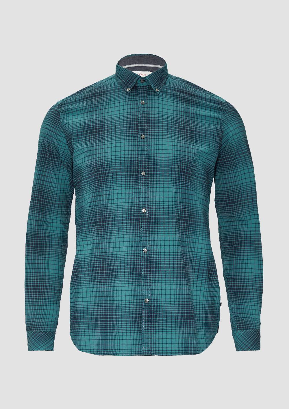 s.Oliver Gemustertes Hemd mit Button-Down-Kragen Super Sparpreis