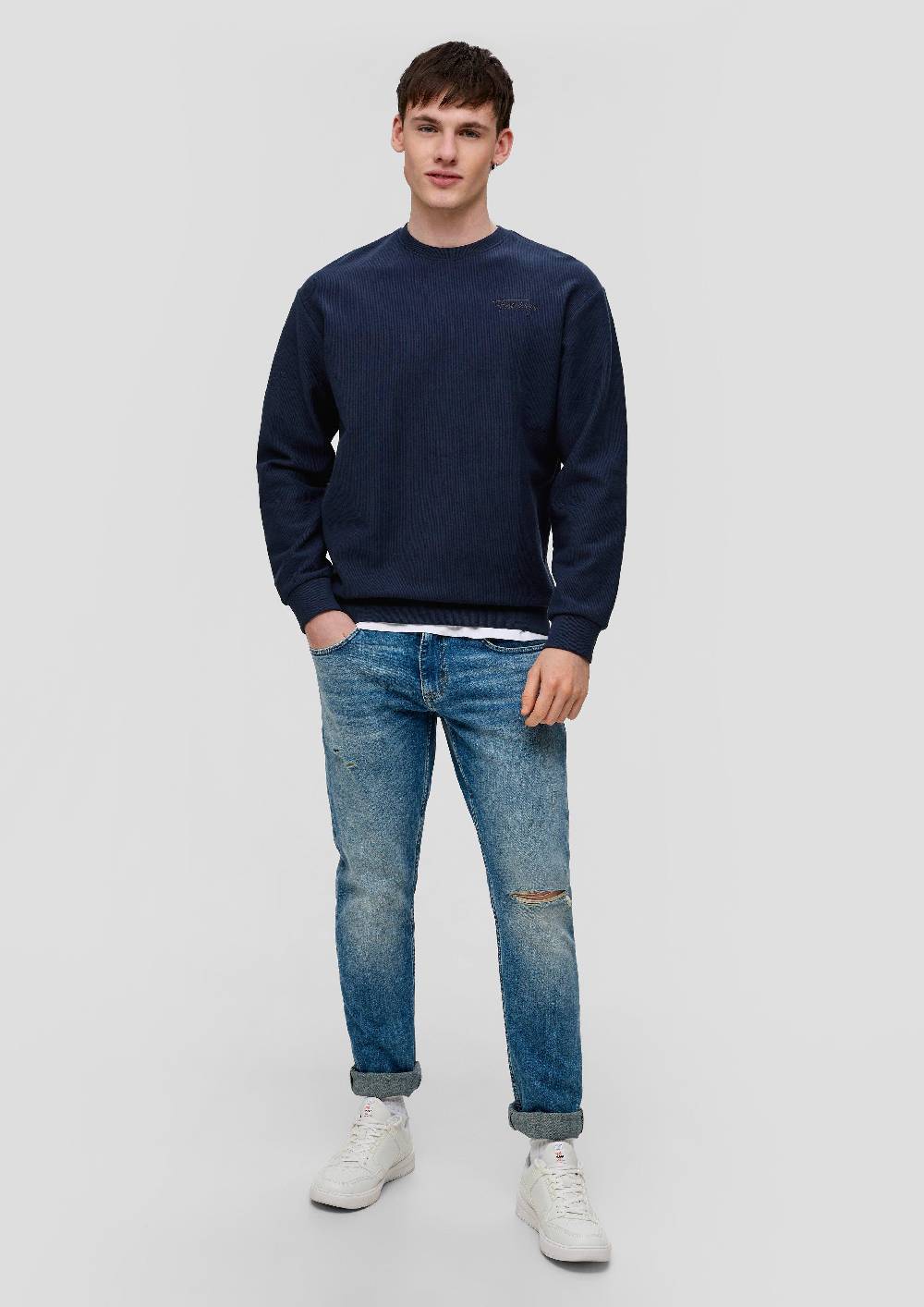 s.Oliver Sweatshirt mit Rippstruktur Begrenzte Freigabe