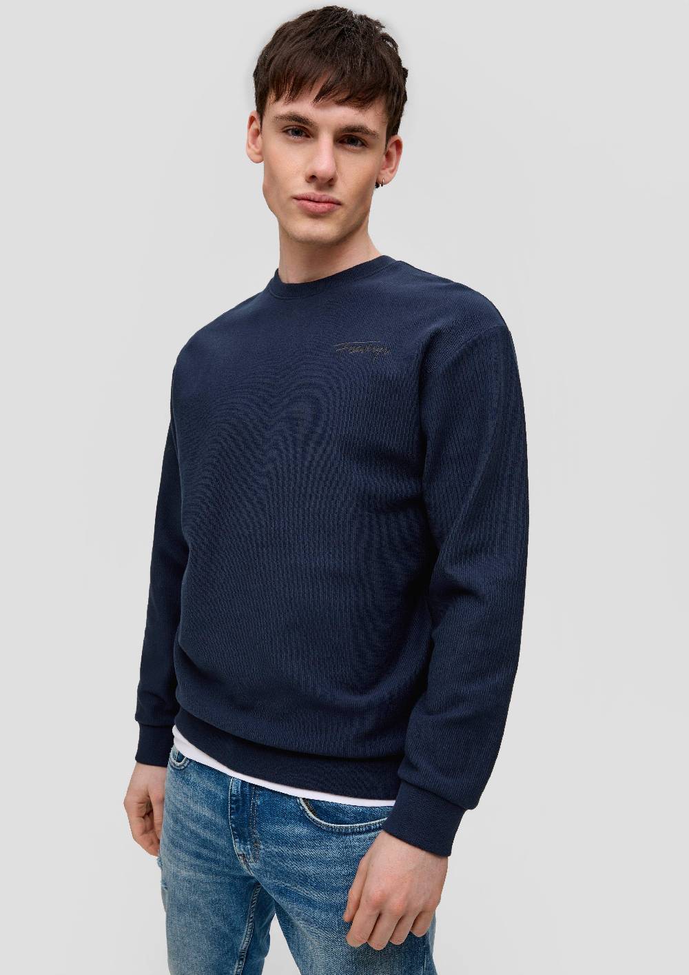 s.Oliver Sweatshirt mit Rippstruktur Begrenzte Freigabe