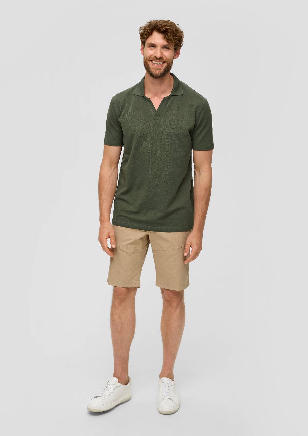 s.Oliver Poloshirt aus Baumwolle mit offenem Kragen Neueste Stile
