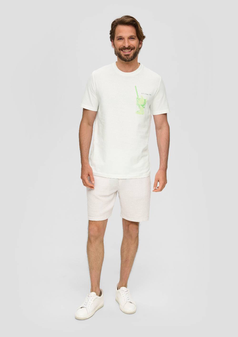 s.Oliver Baumwoll-T-Shirt mit Frontprint 50% Rabatt mit kostenlosem Versand