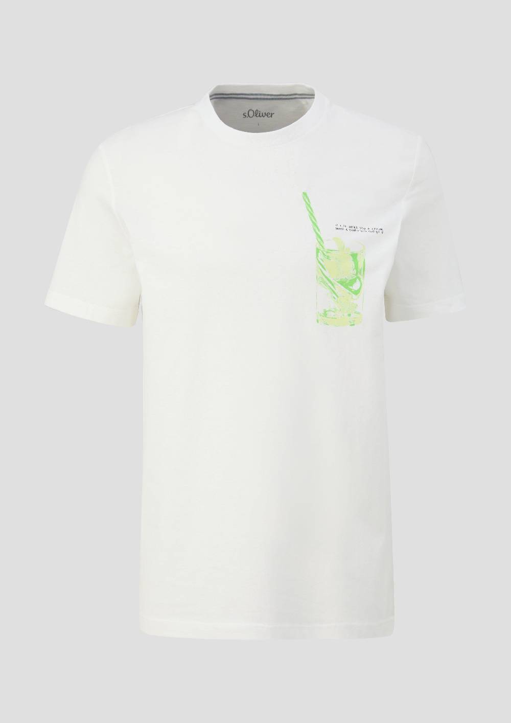 s.Oliver Baumwoll-T-Shirt mit Frontprint 50% Rabatt mit kostenlosem Versand