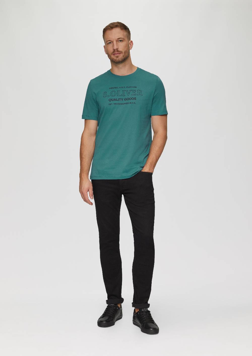 s.Oliver T-Shirt mit Logo-Motiven aus reiner Baumwolle Begrenzt auf 3 Tage