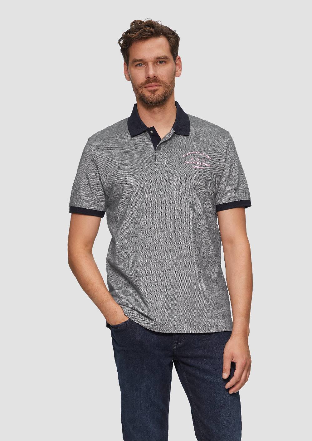 s.Oliver Poloshirt aus Baumwollpiqué mit Kontrast-Details Speichern exportieren