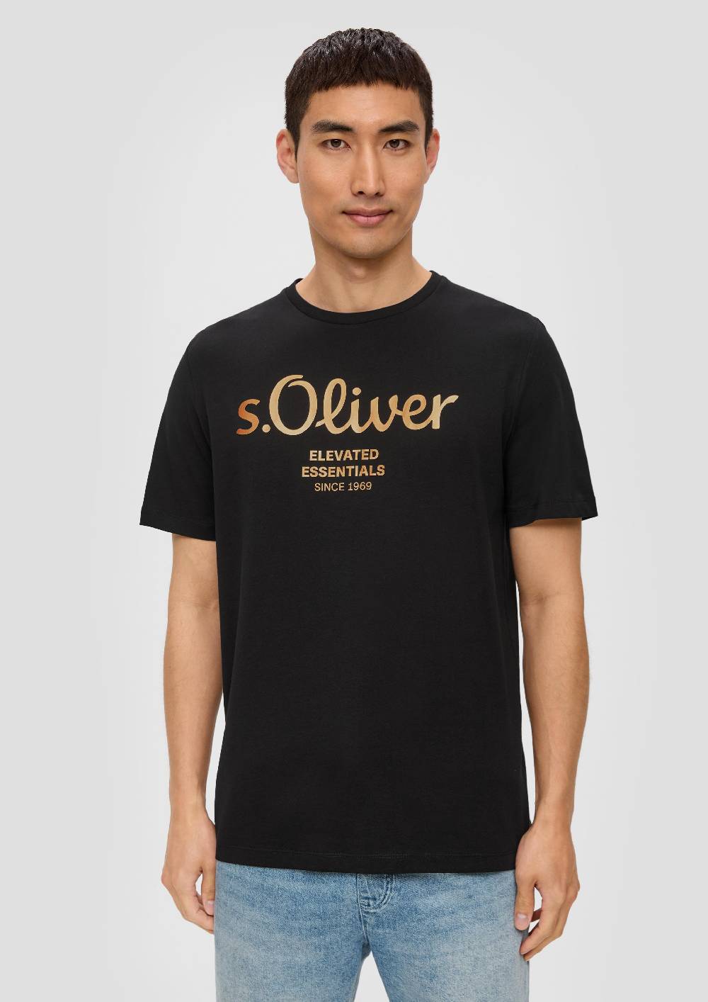 s.Oliver T-Shirt aus Baumwolle mit Label-Print Verkauf