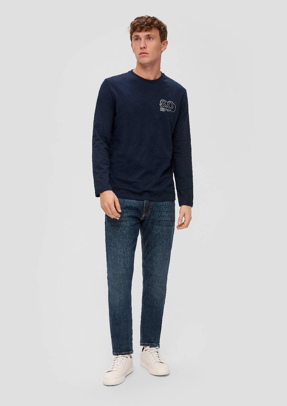 s.Oliver Langarmshirt mit Logo-Print Blitzverkäufe
