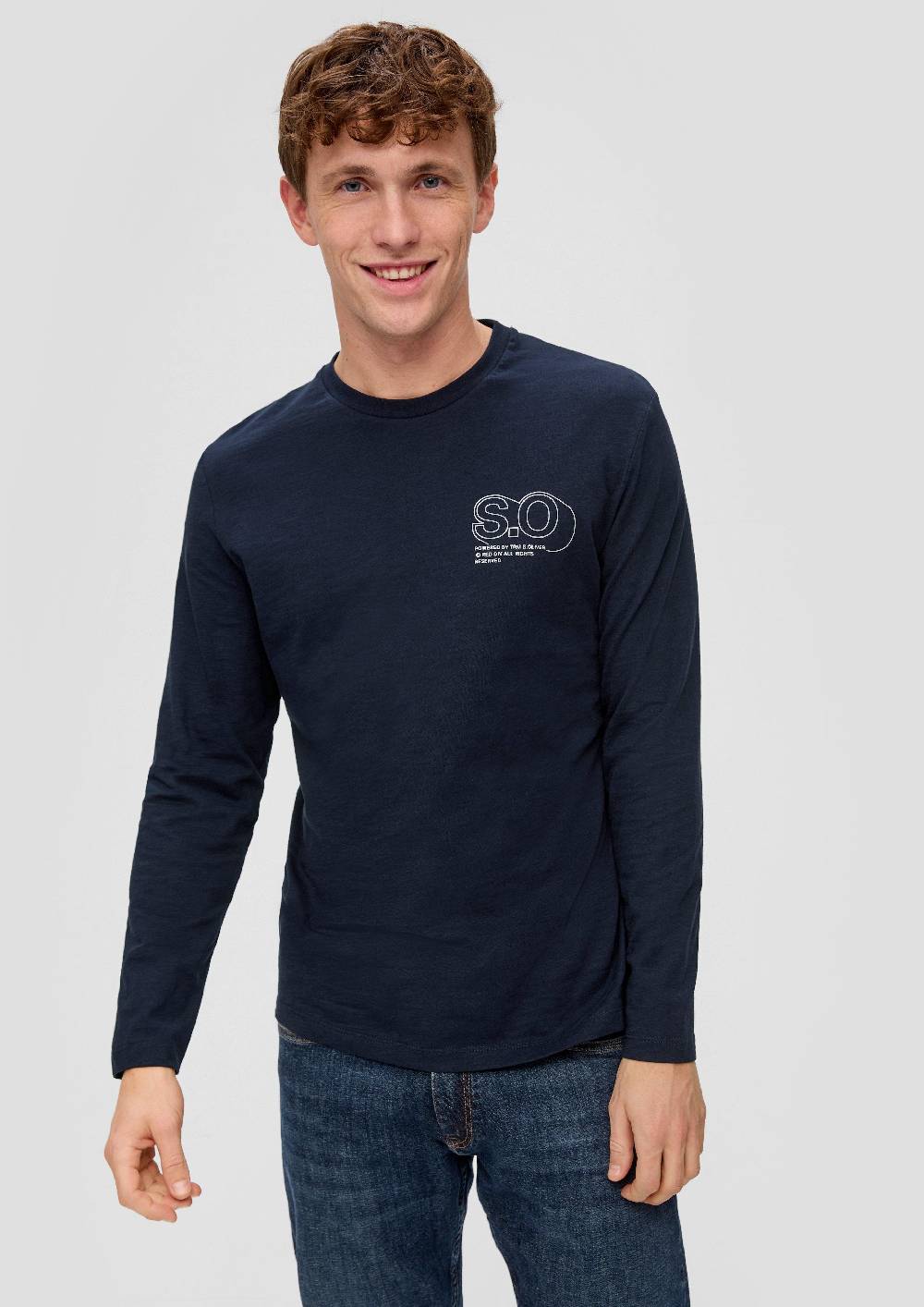 s.Oliver Langarmshirt mit Logo-Print Blitzverkäufe