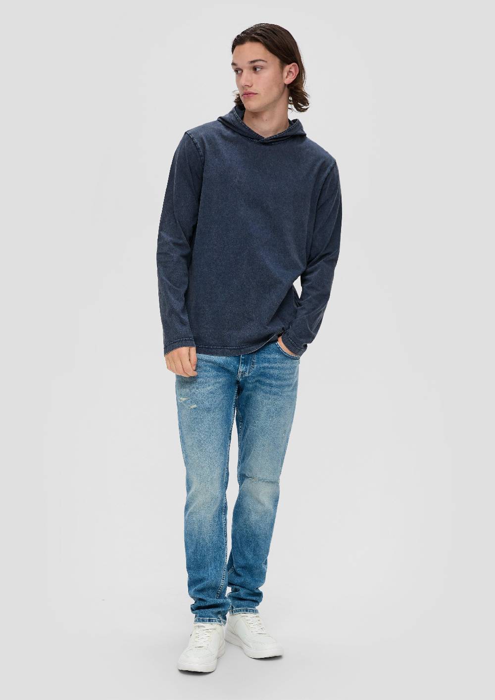 s.Oliver Gewaschenes Longsleeve mit Kapuze Versandkostenfrei